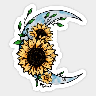 Sunflower and moon Sticker